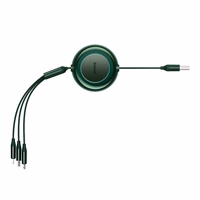 Baseus Bright Mirror 2, USB 3-in-1 kabelis micro USB / USB-C / Lightning 3,5A 1,1 m (zaļš)