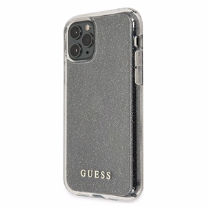 Guess GUHCN65PCGLSI iPhone 11 Pro Max sudrabains kietais apvalks Glitter