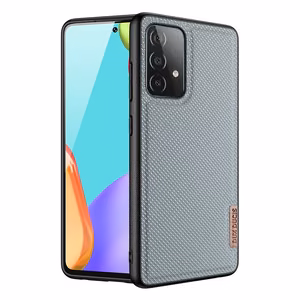 Dux Ducis Fino viedtālruņa apvalks pārklāts ar neilona materiālu Samsung Galaxy A72 4G pelēks