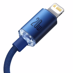 Baseus kabelis Crystal Shine USB-C - Lightning 2,0 m 20W zils