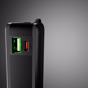 Внешний аккумулятор SBS 20000 mAh 20W со встроенным кабелем USB-C и цифровым дисплеем - чёрный