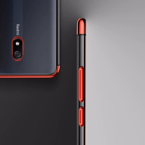 Xiaomi Redmi 8A - caurspīdīgs zils Gel TPU apvalks ar elektroapkalējuma rāmi