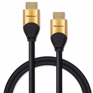 Qoltec 50355 – HDMI 2.1 Ultra High Speed kabelis, 8K 60 Hz, 28 AWG, zelta krāsā, 2 m