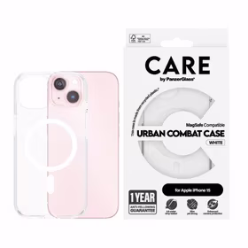 CARE by PanzerGlass Urban Combat Magnētiskais viedtālruņa apvalks iPhone 15 - balts