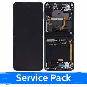 LCD Displejs Samsung F711 Z Flip3 (iekšējais) ar rāmi / Phantom Melns / (Service Pack)