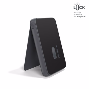 Speck StandyBank + ClickLock 5 000 mAh magnētiskais ārējais akumulators ar statīvu, līdz 15 W bezvadu uzlāde, saderīgs ar MagSafe, melns