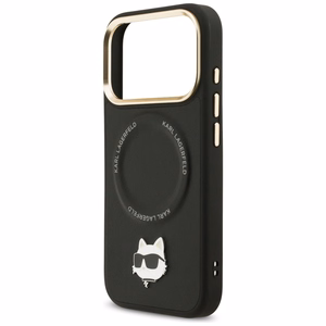 Karl Lagerfeld Big Strap Choupette Metal Logo MagSafe Case for iPhone 17 Pro Max - Black