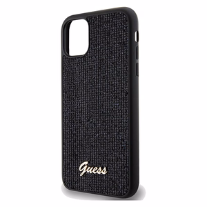 Guess Disco Metāla uzraksts viedtālruņa apvalks iPhone 11 / Xr - melns