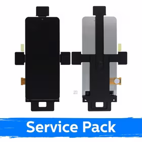LCD Displejs Saderīgs ar Samsung F721 Flip 4 (INNER) Melns (Service Pack) (NF version)