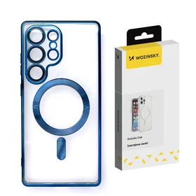 Wozinsky Elektroplātētais viedtālruņa apvalks Samsung Galaxy S25 ar MagSafe – zils