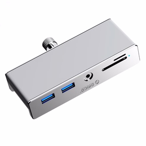 Orico MH5PMM pie galda stiprināms Hub USB-C / 2x USB-A 3.0, + SD&TF + 3.5mm Audio - melns