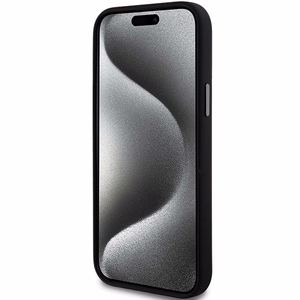 DKNY Šķidrs silikona metāla logotips viedtālruņa apvalks iPhone 15/14/13 - melns
