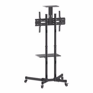 Manhattan televizora un monitora statīvs ar riteņiem 1 ekrānam, 37–65", melns, VESA 200x200–600x400 mm, maks. 40 kg