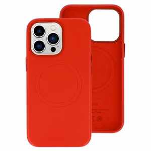 MagSafe Leather Case iPhone 15 Plus Red