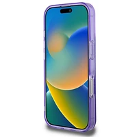 Guess IML Ziedu vainaga Magnētiskais viedtālruņa apvalks iPhone 16 Pro - violetains