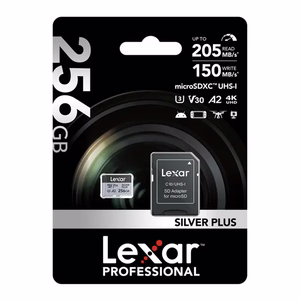 Lexar High-Performance Silver Plus microSDXC atmiņas karte 256 GB + adapteris