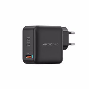 Amazing Thing Sienas lādētājs Thunder Pro GaN EUTH66W - USB + 2xType C - PD 66W melns