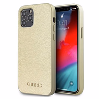 Guess GUHCP12LIGLGO iPhone 12 Pro Max 6.7" zelta/zelta cietais apvalks Iridescent