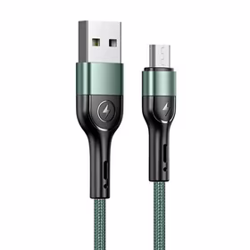 USAMS Kabelis pīts U55 2A micro USB zaļš 1m SJ450USB02 (US-SJ450)