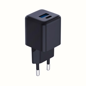 Melns 3mk Hyper GaN tīkla lādētājs, 20 W, QC4+/PD/PPS, USB 1A1C, ES