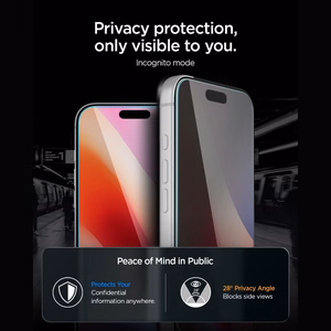 Spigen Glas.tR EZ Fit Pro HD AC rūdīts privātuma aizsargstikls modelim iPhone 18 Pro Max