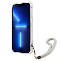 Guess GUHCP13SHFLSU iPhone 13 mini 5.4" violets cietais viedtālruņa apvalks ar ziedu siksniņu