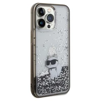 Karl Lagerfeld Liquid Glitter Choupette viedtālruņa apvalks iPhone 13 Pro / 13 - caurspīdīgs