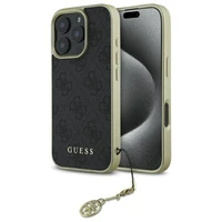 Guess 4G Charms Kolekcijas viedtālruņa apvalks iPhone 16 Pro - melns