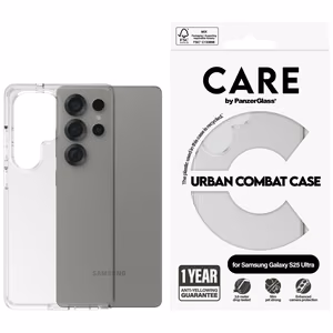 CARE by PanzerGlass Flagship Urban Combat viedtālruņa apvalks Samsung Galaxy S25 Ultra - caurspīdīgs