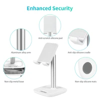 Choetech H035 alumīnija statīvs tālrunim vai planšetdatoram, regulējams - balts un sudrabains