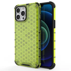 Honeycomb Case bruņu vāks ar TPU buferi iPhone 13 Pro Max zaļš
