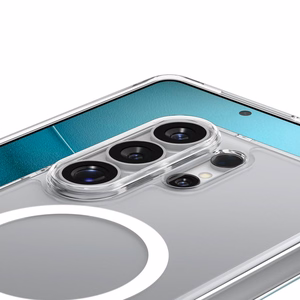 Spigen Ultra Hybrid Mag MagSafe maciņš priekš Samsung Galaxy S26 Ultra caurspīdīgs un balts