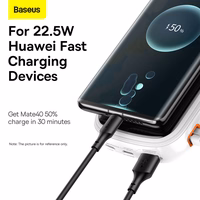 Baseus Qpow ar digitālo indikatoru portatīvais lādētājs ar ātru uzlādi 20000mAh 22.5W QC/PD/SCP/FCP ar iebūvētu USB-C kabeli balta