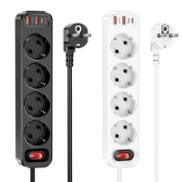Pagarināšanas lenta Hoco 1,8 m 4 kontaktligzdas + 2 x USB A + USB C QC3.0 PD 3A 20W NS1 balta