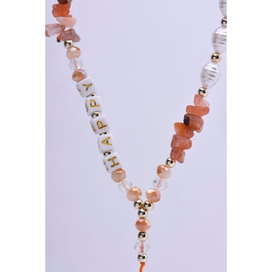HAPPY tālruņa siksniņa, piekariņš / auklas garums 44 cm (22 cm cilpā) / uz rokas – oranžs