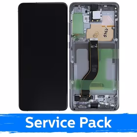 LCD Displejs Saderīgs ar Samsung G986 (G985) S20 Plus Ar Frame / Cosmic Pelēks / (Service Pack)