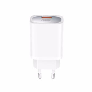XO sienas lādētājs CE19 QC 18W 1x USB, balts + USB-C kabelis