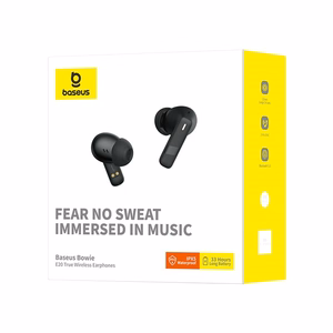Baseus Bowie E20 bezvadu ausī ievietojamas austiņas zvaniem/mūzikai, Bluetooth, melnas