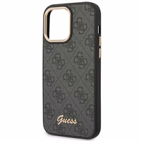 Guess GUHCP14XHG4SHK iPhone 14 Pro Max 6.7" melns / melns viedtālruņa apvalks 4G ar vintīgā aukso logotipa dizainu