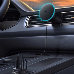 Baseus CW01 automašīnas turētājs iPhone ar 15W indukcijas lādētāju ventilācijas režģim - melns