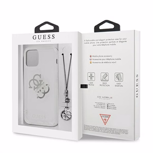 Guess GUHCP12LKS4GSI iPhone 12 Pro Max 6.7" Caurspīdīgs cietais apvalks 4G Sudraba piekariņi kolekcija