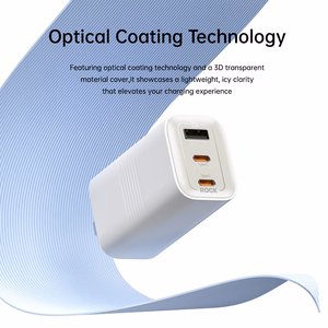 Rock Sienas lādētājs Ice2Cube GaN - USB + 2xType C - PD 65W 3A balts