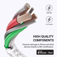 Crong Armor Link - USB-C Lightning Fast Charging MFi kabelis 150cm (balts)