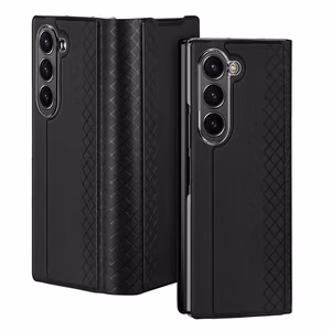 Dux Ducis Brill ādas apvalks Samsung Galaxy Z Fold 6 ar atvārumu un kartes nodalījumu - melns