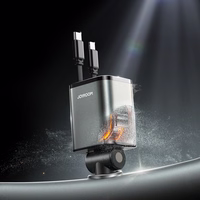 Joyroom JR-CCL05 30W 4 vienā automašīnas lādētājs ar 2 iebūvētiem izbīdāmiem kabeļiem - tumši pelēks