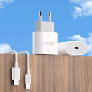 Dudao A14EUC PD 20W USB-C sienas lādētājs ar kabeli - balts