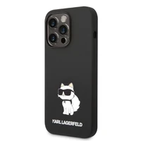 Karl Lagerfeld Silicone Choupette viedtālruņa apvalks iPhone 14 Pro Max - melns
