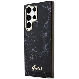 Guess GUHCS23LPCUMAK S23 Ultra S918 melns/melns cietais apvalks Marble