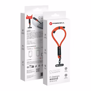 FORCELL F-DESIGN R10X40 rokas telefona siksniņa ar regulējamu garumu (maks. 20cm cilpā) sarkana