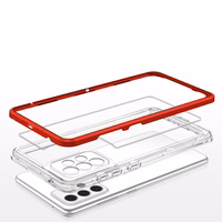 Clear 3in1 viedtālruņa apvalks Samsung Galaxy A73 rāmja gēls sarkana